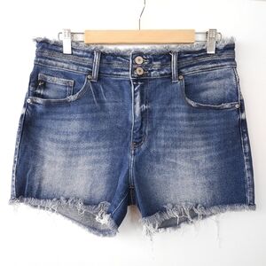 Kancan Exclusively Maurices High Rise Frayed Double Button 3.5in Jean Shorts 30